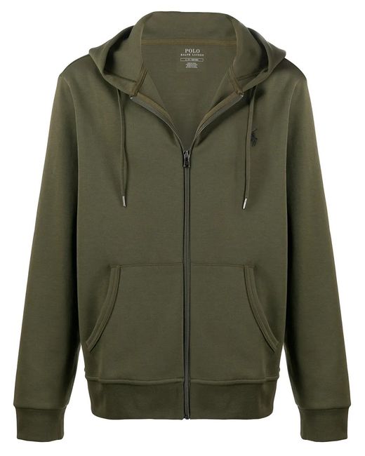 Polo Ralph Lauren Green Zipped Long-Sleeved Hoodie for men
