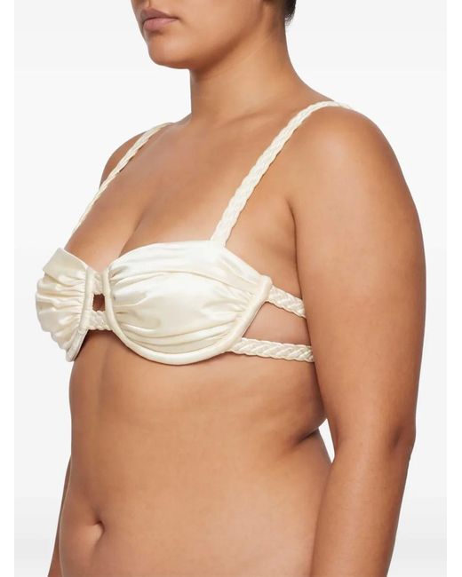 Isa Boulder White Weave Strap Bikini Top