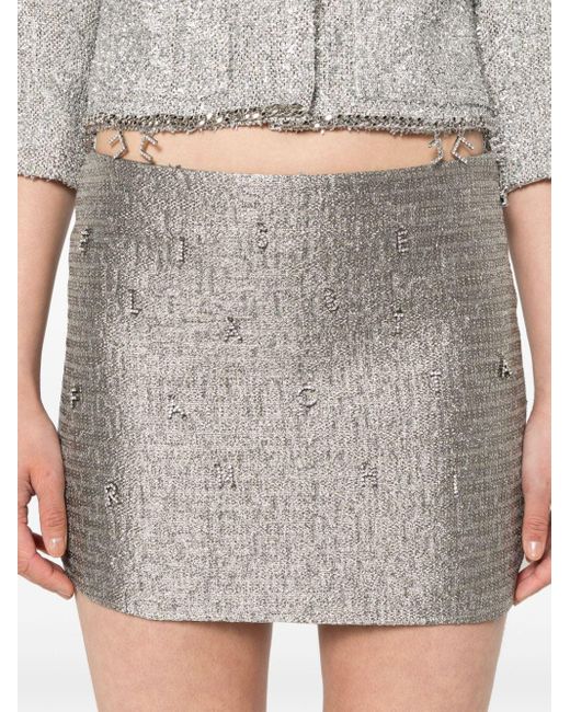 Falda corta de tweed Elisabetta Franchi de color Gray