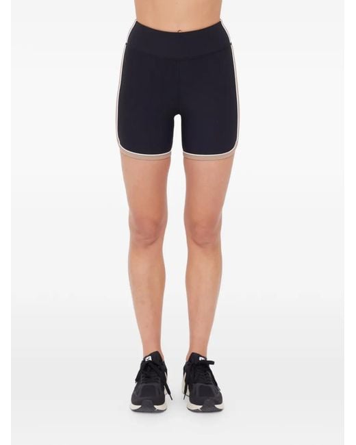 The Upside Blue Rhythm Contrast-Trim Shorts