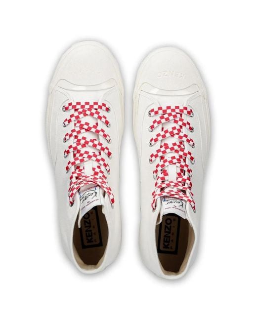 KENZO Pink Hoshi High-Top Check Sneakers for men