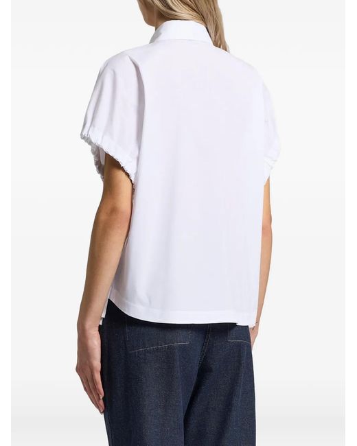 Peserico Blouse Met Ruches En Zak in het White
