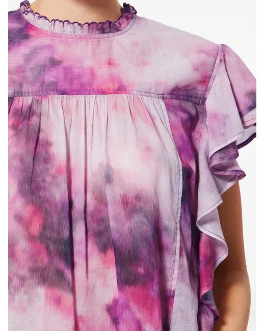 Isabel Marant Pink Daliyane Ruffled Blouse