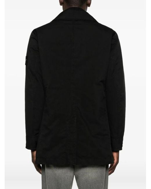 Stone Island Black Button-Fastening Patch-Pocket Jacket for men