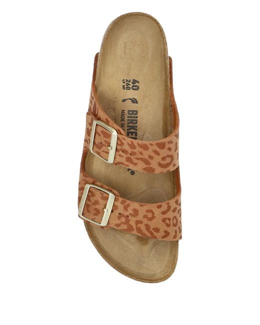 Birkenstock Brown Arizona Animal-Print Buckle Sandals