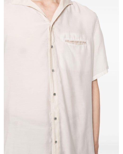 Camisa con botones y solapa de esmoquin Giorgio Armani de hombre de color White