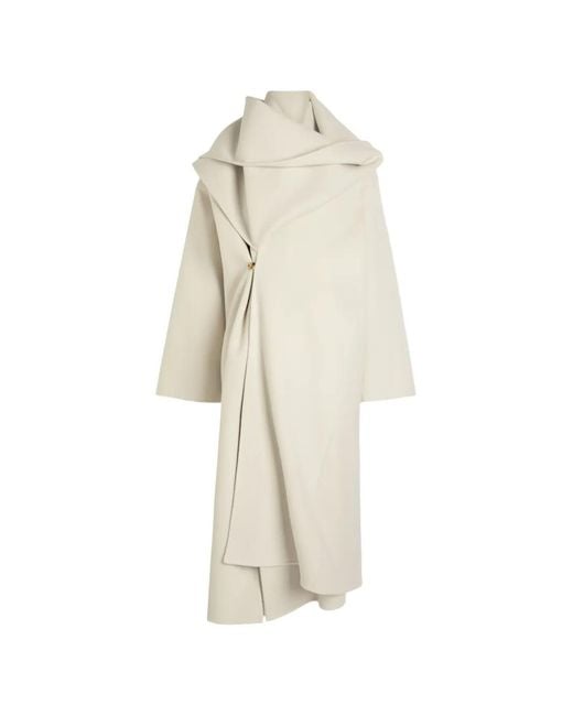 Calvin Klein White Amelia Draped-Design Coat