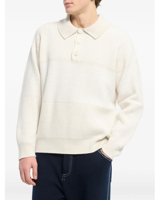 Barrie White Waffle-Effect Polo Shirt for men