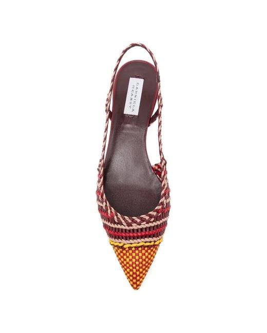 Gabriela Hearst Pink Perro Braided Slingback Pumps