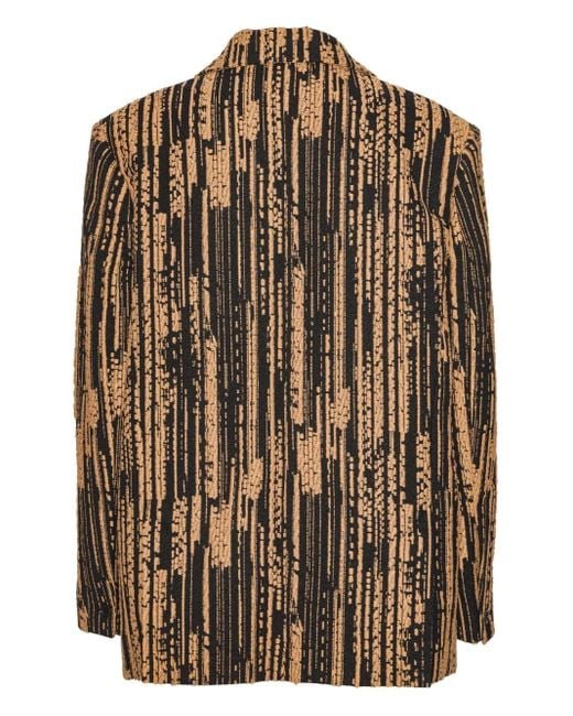 Henrik Vibskov Brown Buttoned Striped Jacket