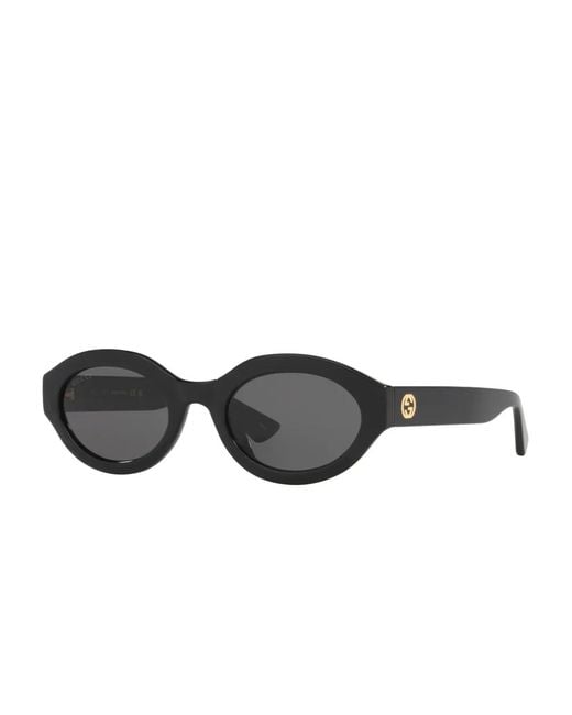 Gucci Black Oval-Frame Sunglasses
