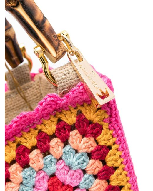 La Milanesa Pink Mini Summer Crochet Tote Bag