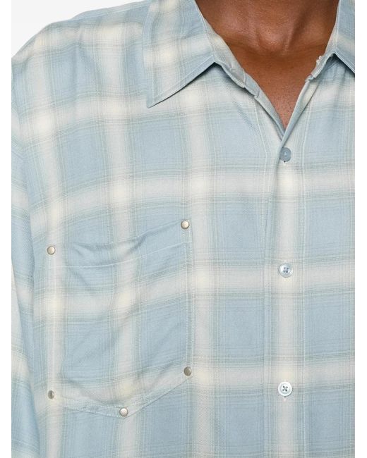 Cole Buxton Blue Chemise À Carreaux Et Clous for men
