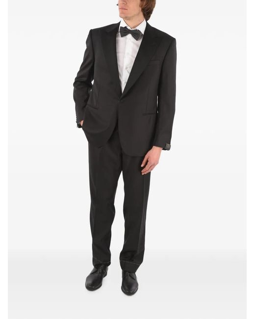 Corneliani Black Single-Breasted Wool Suit for men