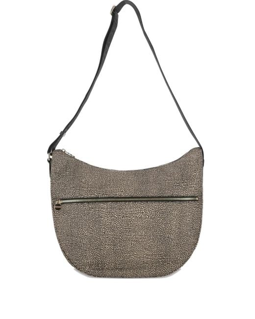 Borbonese Gray Schultertasche Aus Leder