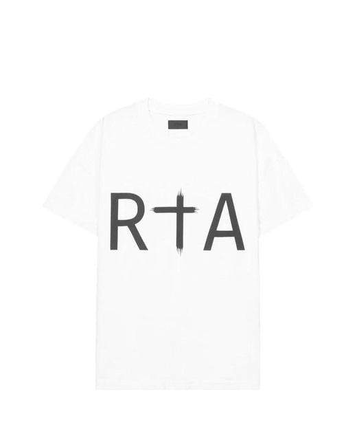 RTA White Liam Front-Logo T-Shirt for men