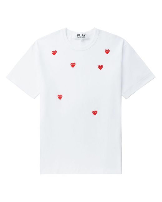 T-shirt Scattered Heart di COMME DES GARÇONS PLAY in White da Uomo