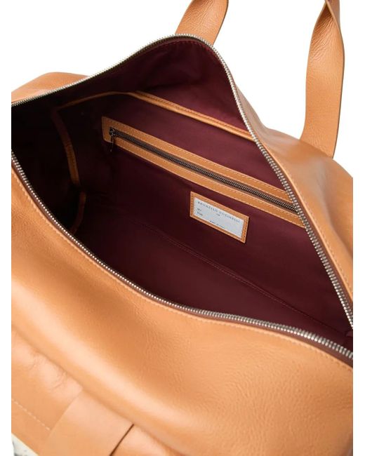 Brunello Cucinelli Reisetasche aus Leder in Natural für Herren