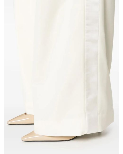 Wardrobe NYC White Pleated Wide-Leg Trousers
