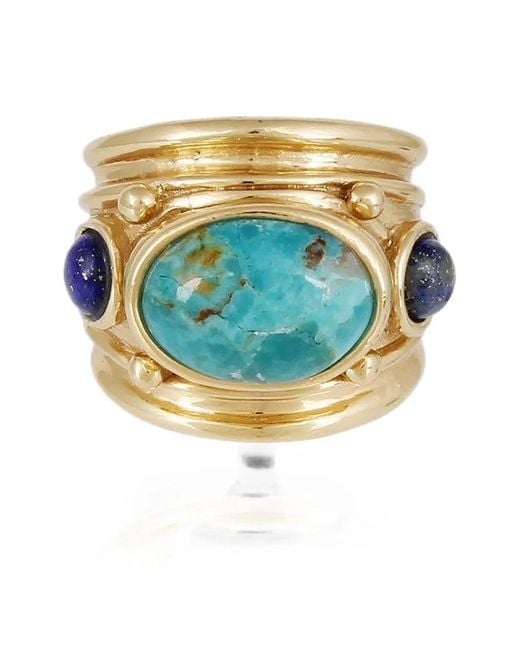 Gas Bijoux Blue Simone Amazonite Malachite Ring