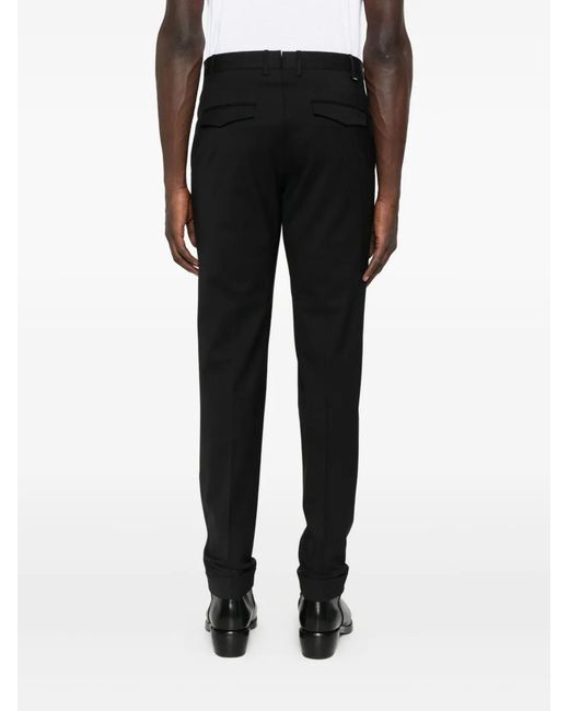 PT Torino Black Cuffed Trousers for men