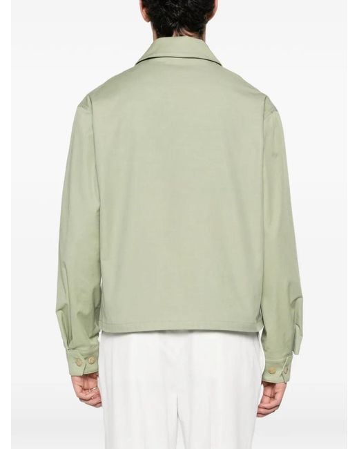 Fursac Green Zip-Up Shirt Jacket for men