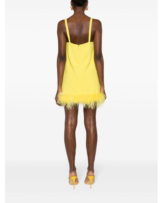 Pinko Yellow Dress With Feathers