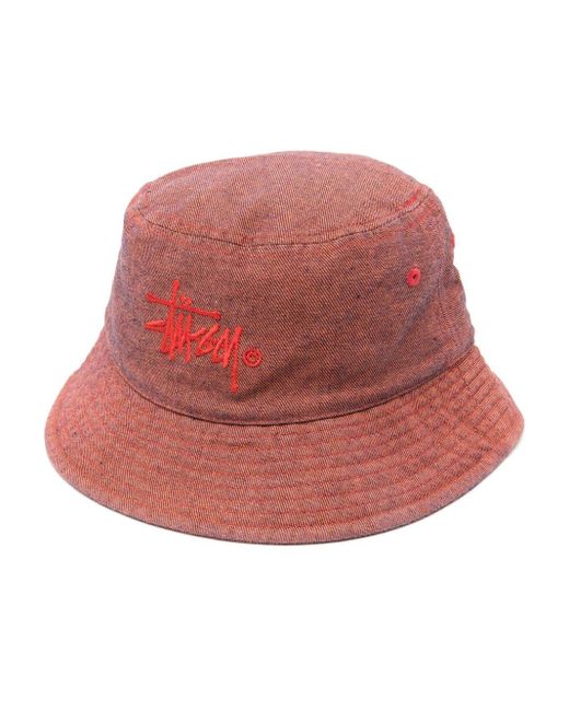 Stussy Red Copyright Bucket Hat for men