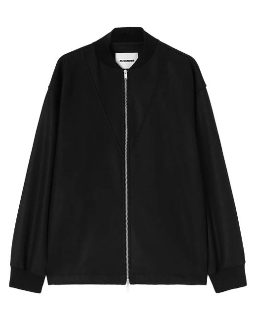Jil Sander Black Zip-Up Sweatshirt for men