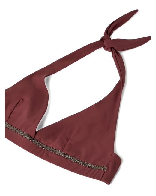 Brunello Cucinelli Monili Bikinitop in het Red