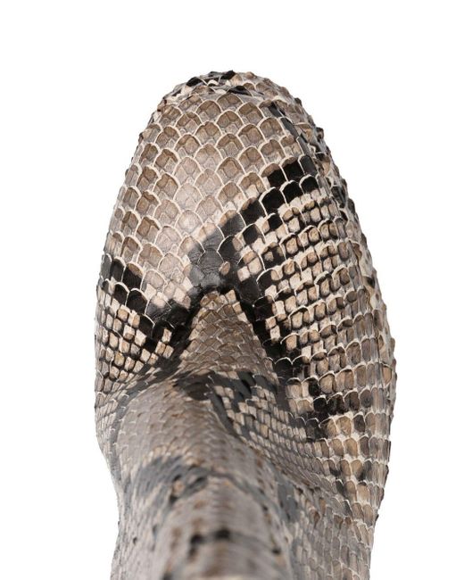 Roberto Cavalli Brown Snakeskin-effect Platform Ankle Boots