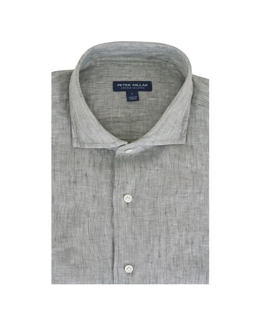 Peter Millar Gray Astino Button-Fastening Shirt for men