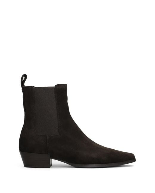 strategia shoes Black Pointed-Toe Chelsea Boots
