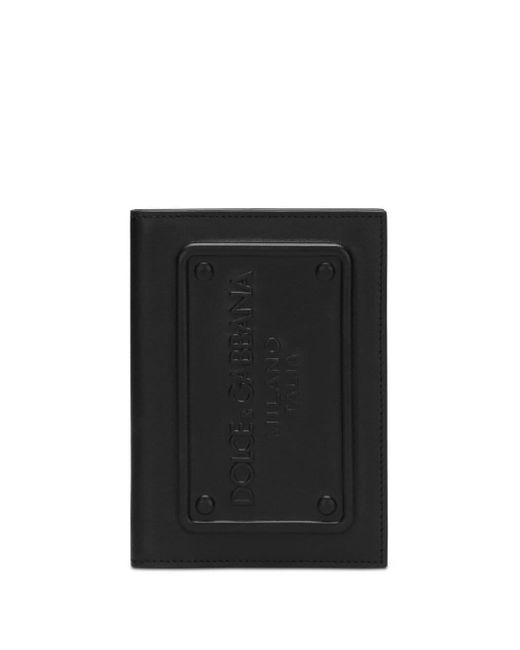 Dolce & Gabbana Black Logo-embossed Leather Wallet for men