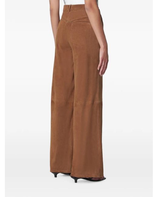 Nour Hammour Brown Coda Suede Trousers