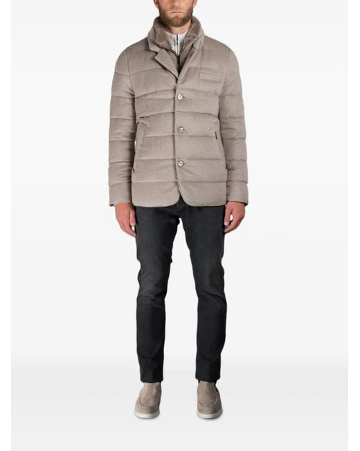 Moorer Gray Dalton Buttoned-Up Padded Jacket for men