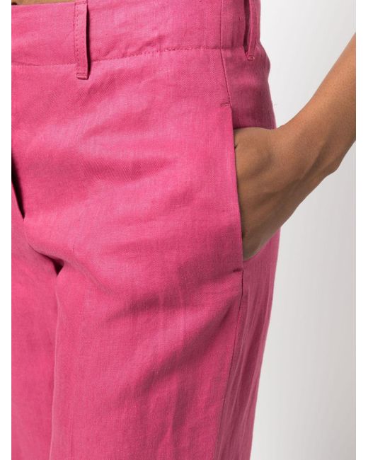 Max Mara Pink Pressed-crease Cropped Trousers