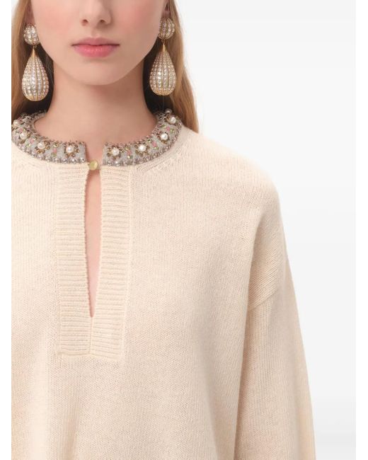 Valentino Garavani Natural Embroidered Sweater