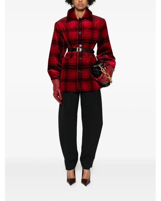 Saint Laurent Red Checked Jacket