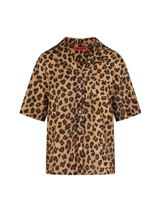 Simon Miller Natural Bia Leopard-Print Shirt