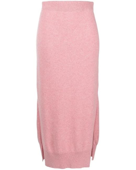 Barrie Pink High-Waisted Knit Skirt