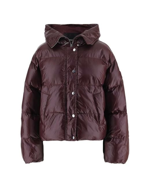 Pinko Purple Quilted Hooded Puffer Jacket