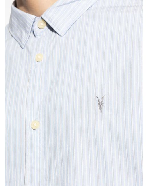 AllSaints White Saint Striped Shirt for men