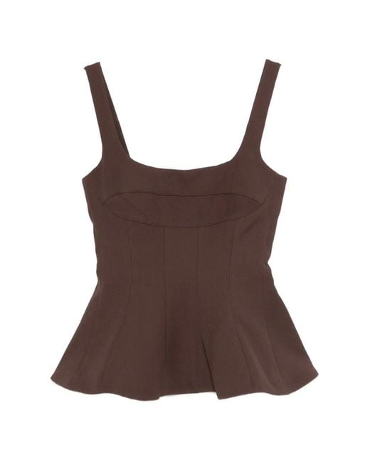 Stine Goya Brown Square-Neck Top