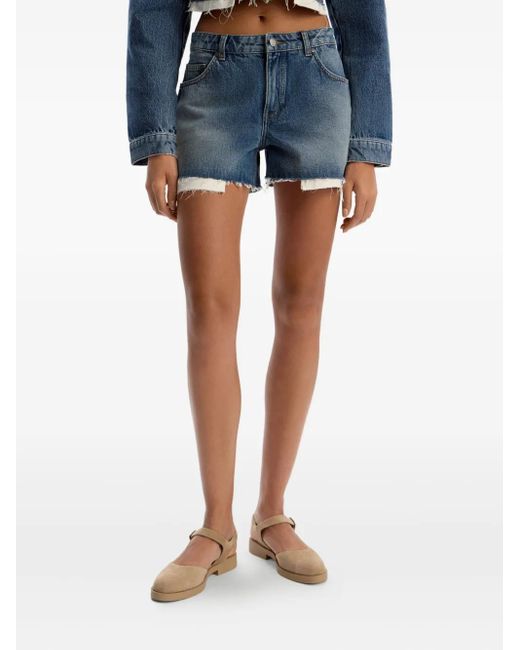 Short En Jean À Effet Usé 12 STOREEZ en coloris Blue