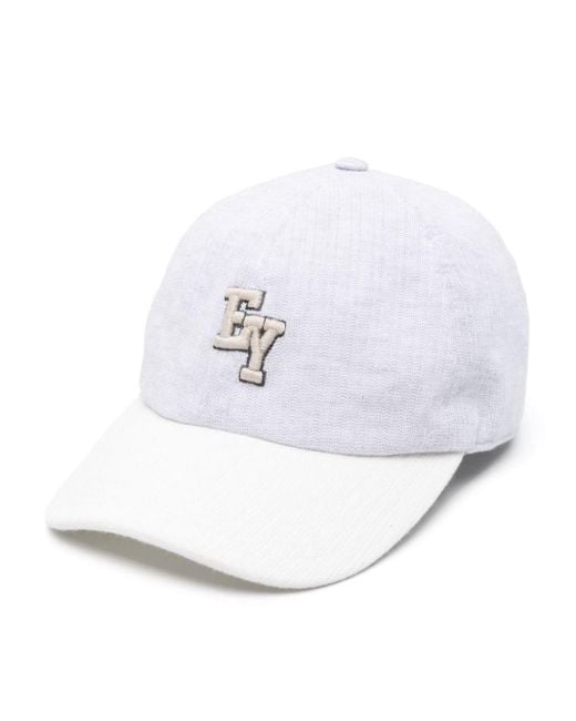 Eleventy White Embroidered-logo Cotton Baseball Cap