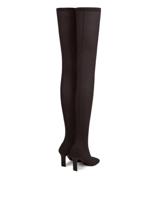 Courreges Black Mesh-Stiefel Mit Eckiger Kappe