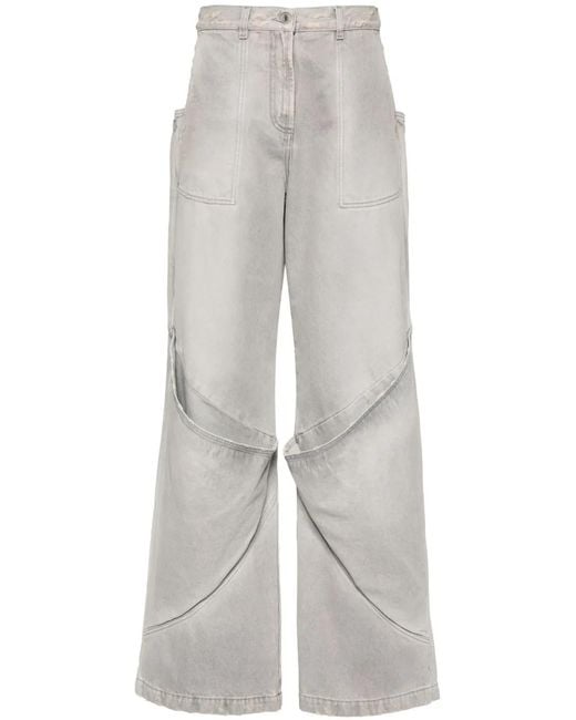 The Attico Gray Wide-Leg Denim Cotton Jeans