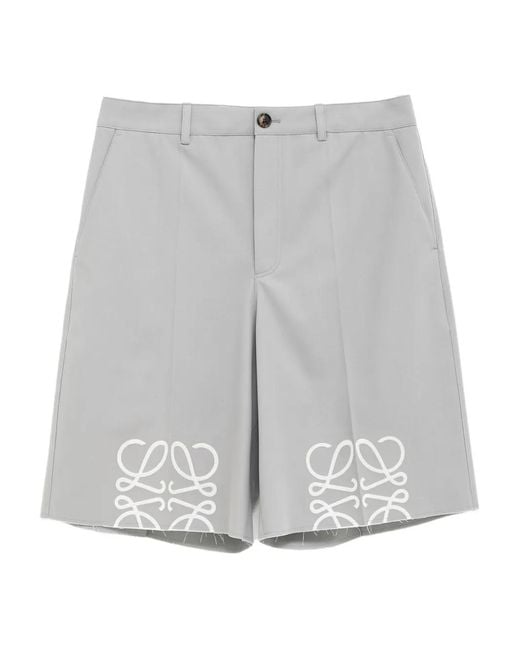 Bermudas Con Anagrama Estampado Loewe de hombre de color Gray