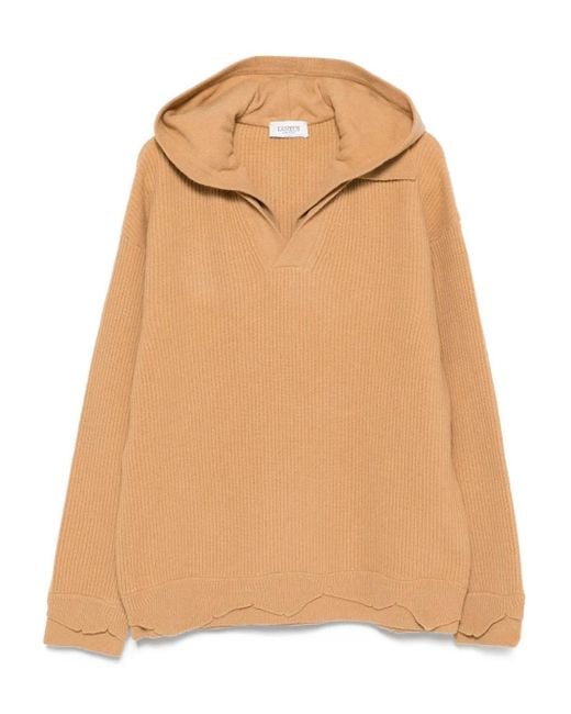 Laneus Natural Ribbed Hoodie for men